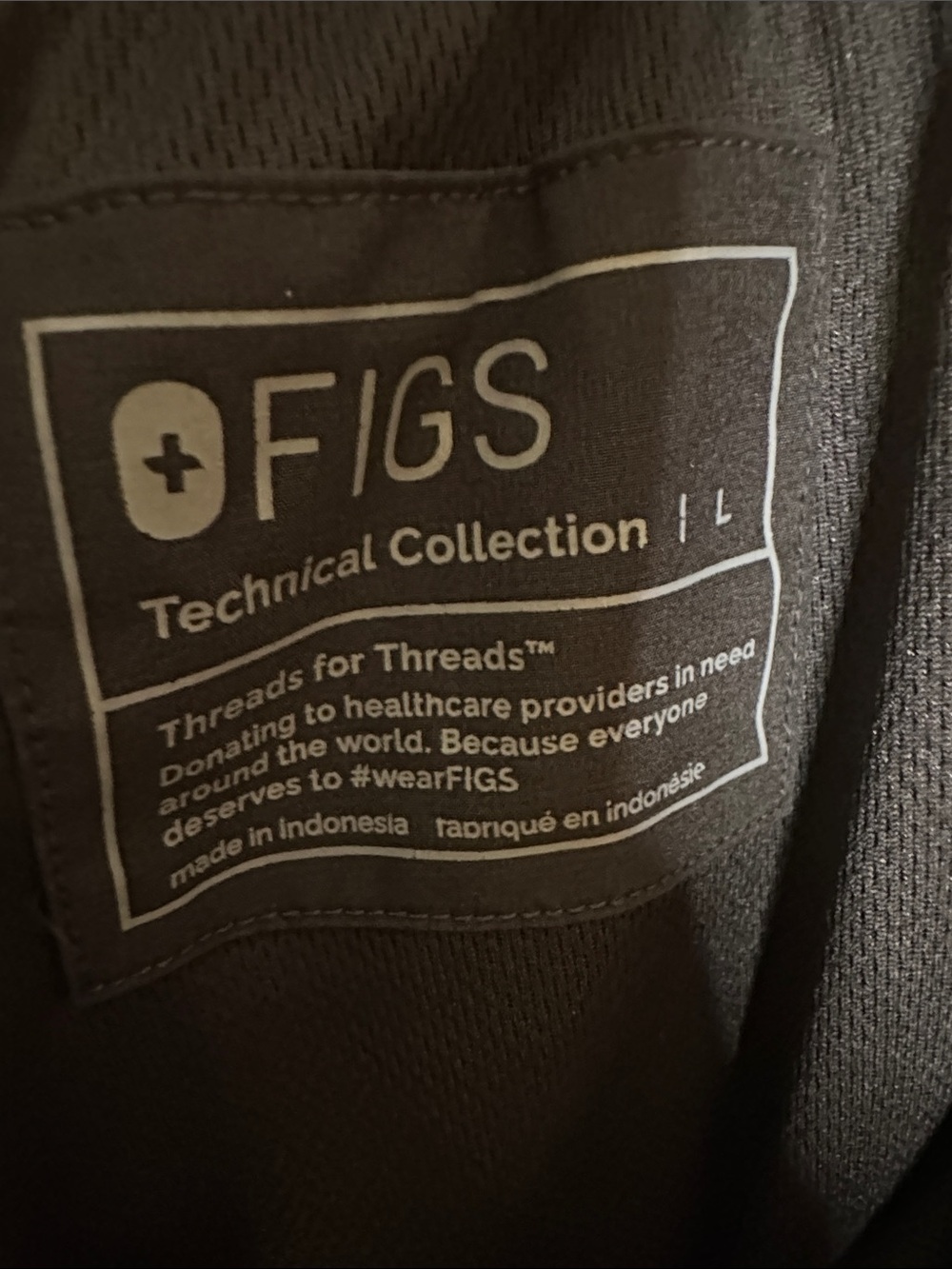 Figs Black Jogger Pants with Teal Drawstring - Picture 2 of 12